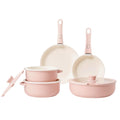 Bateria Cocina Antiadherente Ollas Latic 11 Piezas Rosa
