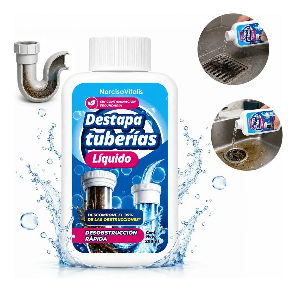 Destapacaños Profesional para Tuberías y Desagües (Liquido)