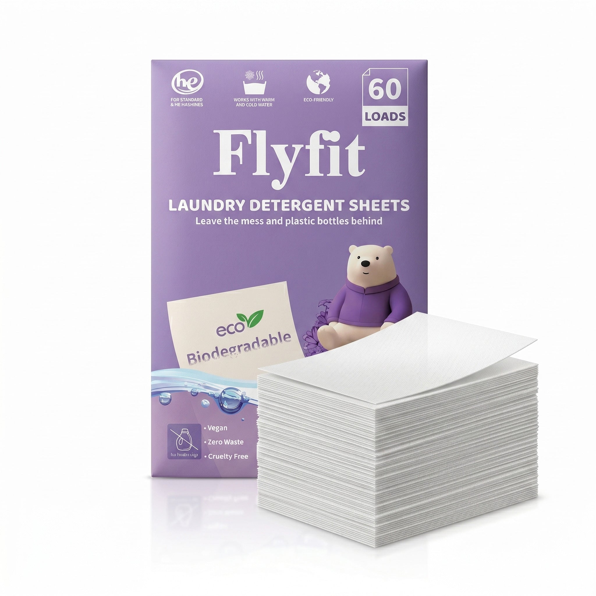 Detergente En Tiras Para Ropa Biodegradable 60 Sheet Lavadas