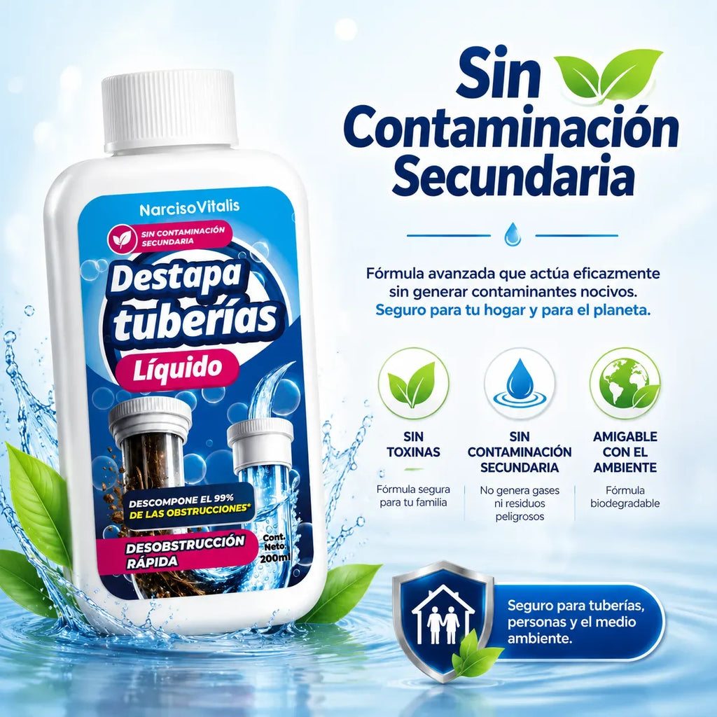 Destapacaños Profesional para Tuberías y Desagües (Liquido)