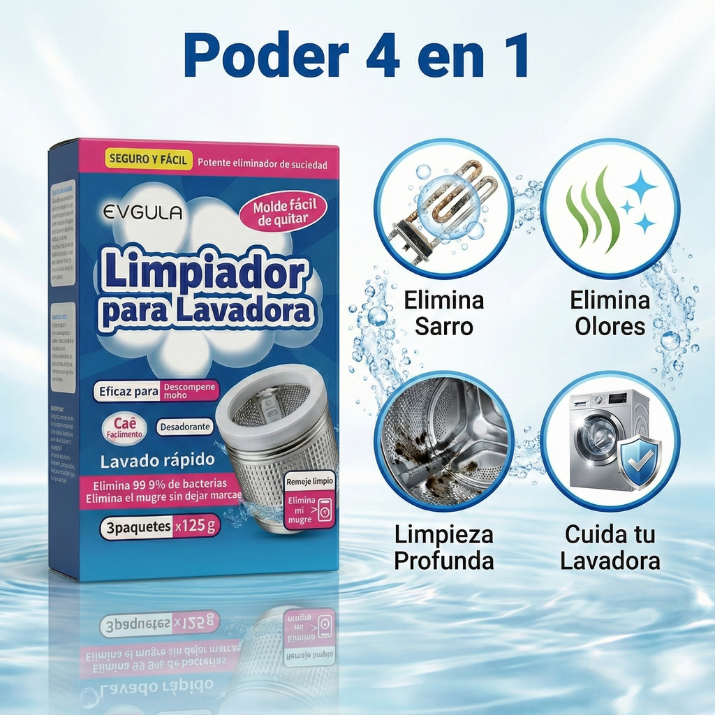 Limpiador De Lavadora Evgula Antisarro Antimoho Limpieza Pro