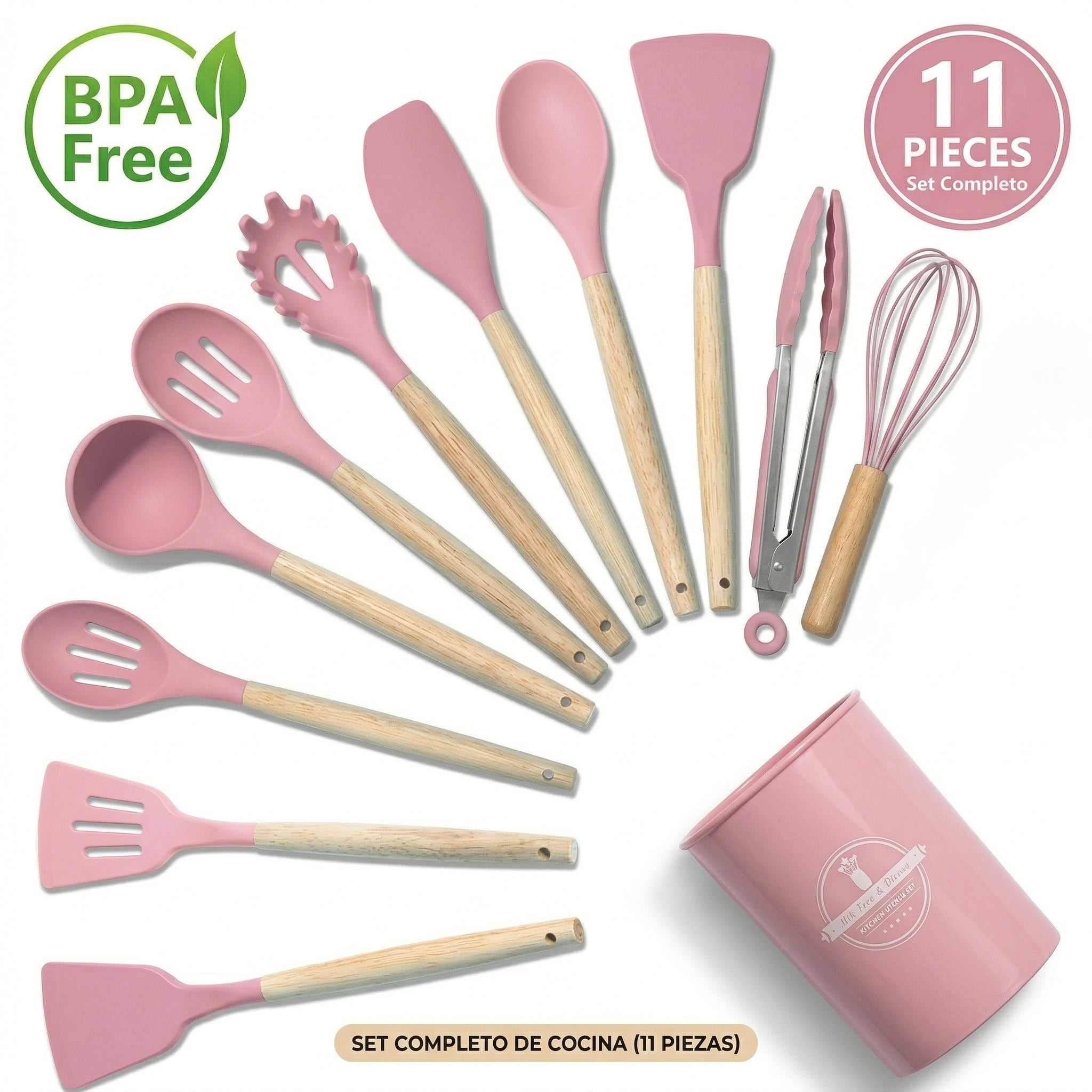 Set Utensilios En Latic Silicona Multifuncional Cocina X11