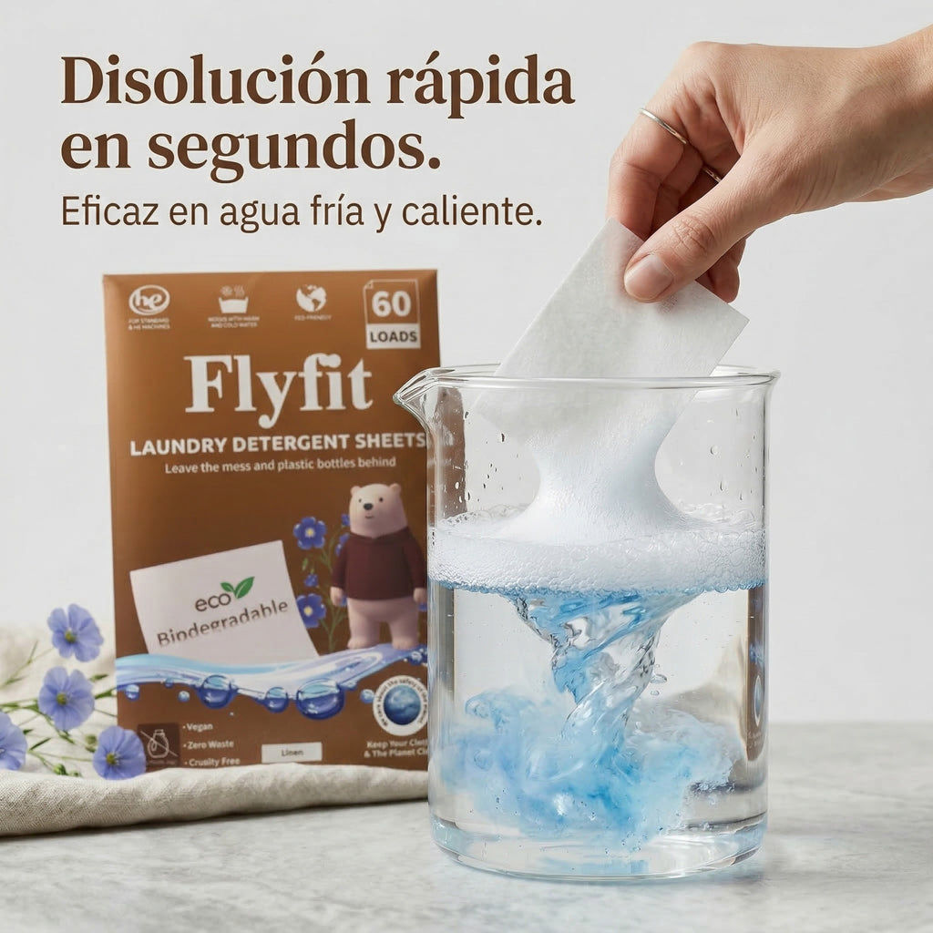 Detergente En Tiras Para Ropa Biodegradable 60 Sheet Lavadas