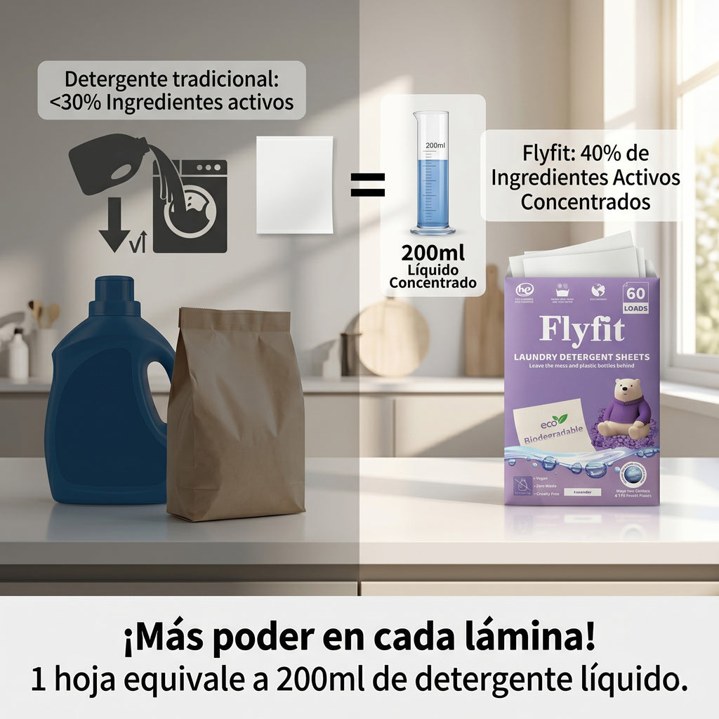 Detergente En Tiras Para Ropa Biodegradable 60 Sheet Lavadas
