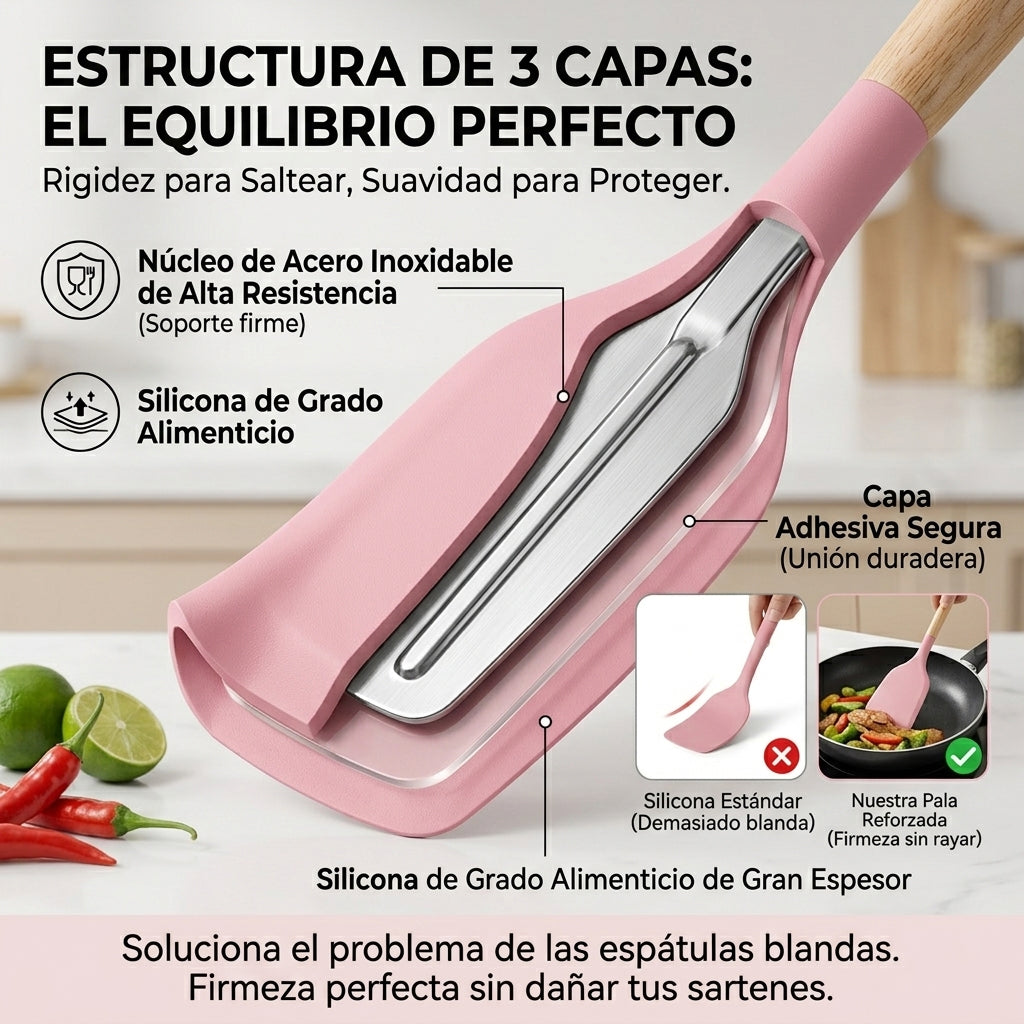Set Utensilios En Latic Silicona Multifuncional Cocina X11