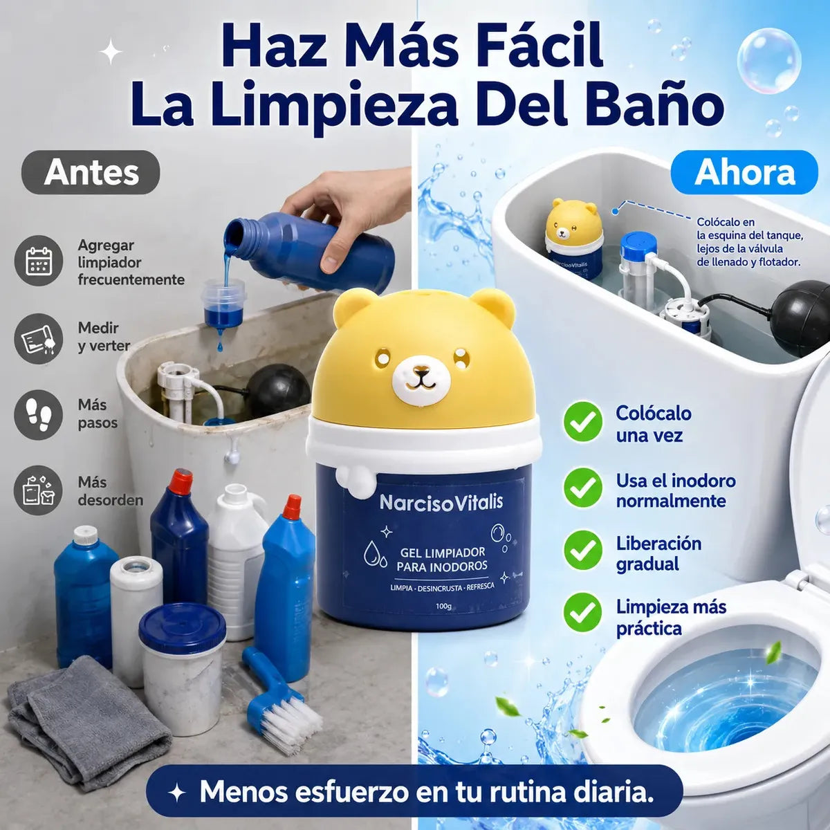 Gel Limpiador de Inodoro Anti-Sarro Floral 100g