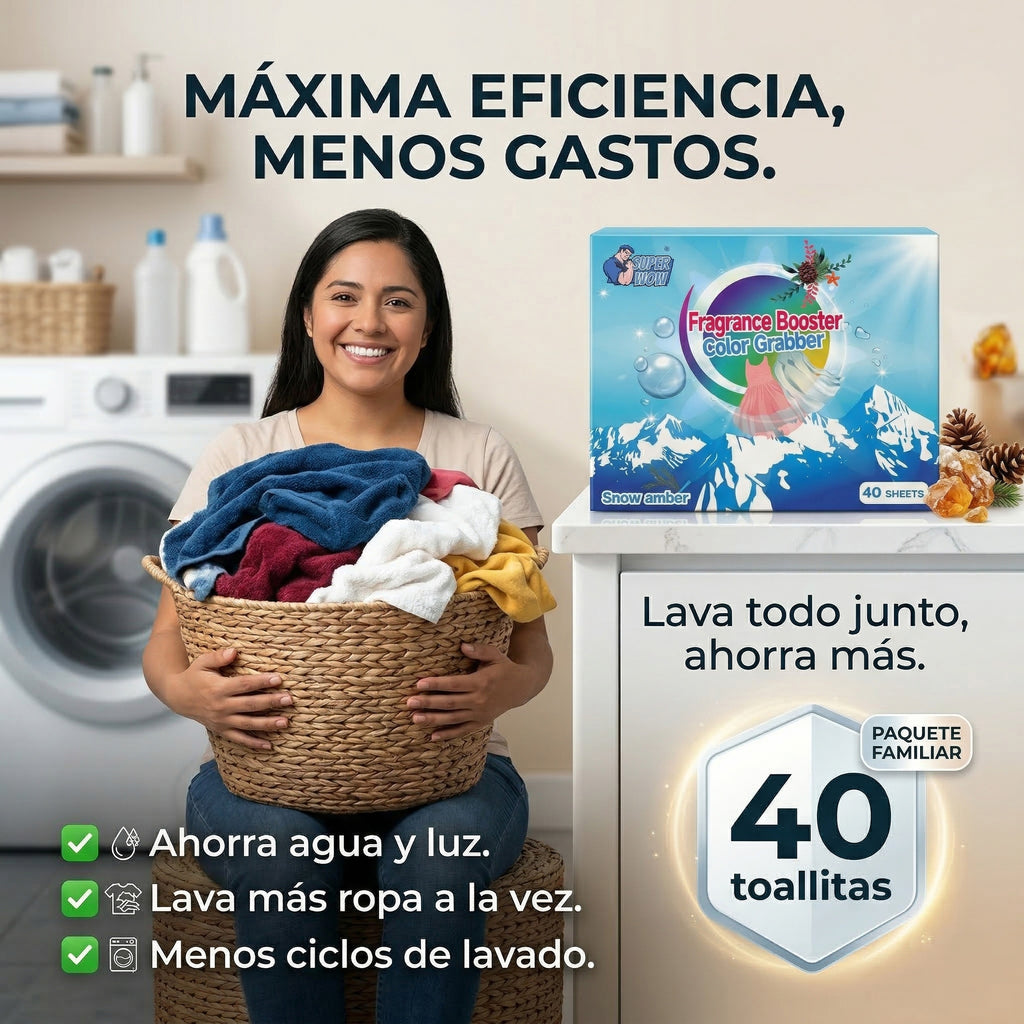Hojas Atrapa Color para Ropa Evita Transferencia de Color y Manchas
