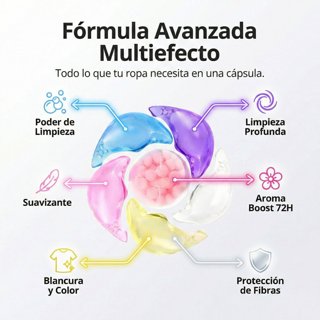 Cápsulas De Detergente Narciso 6 En 1 Para Ropa Fresia