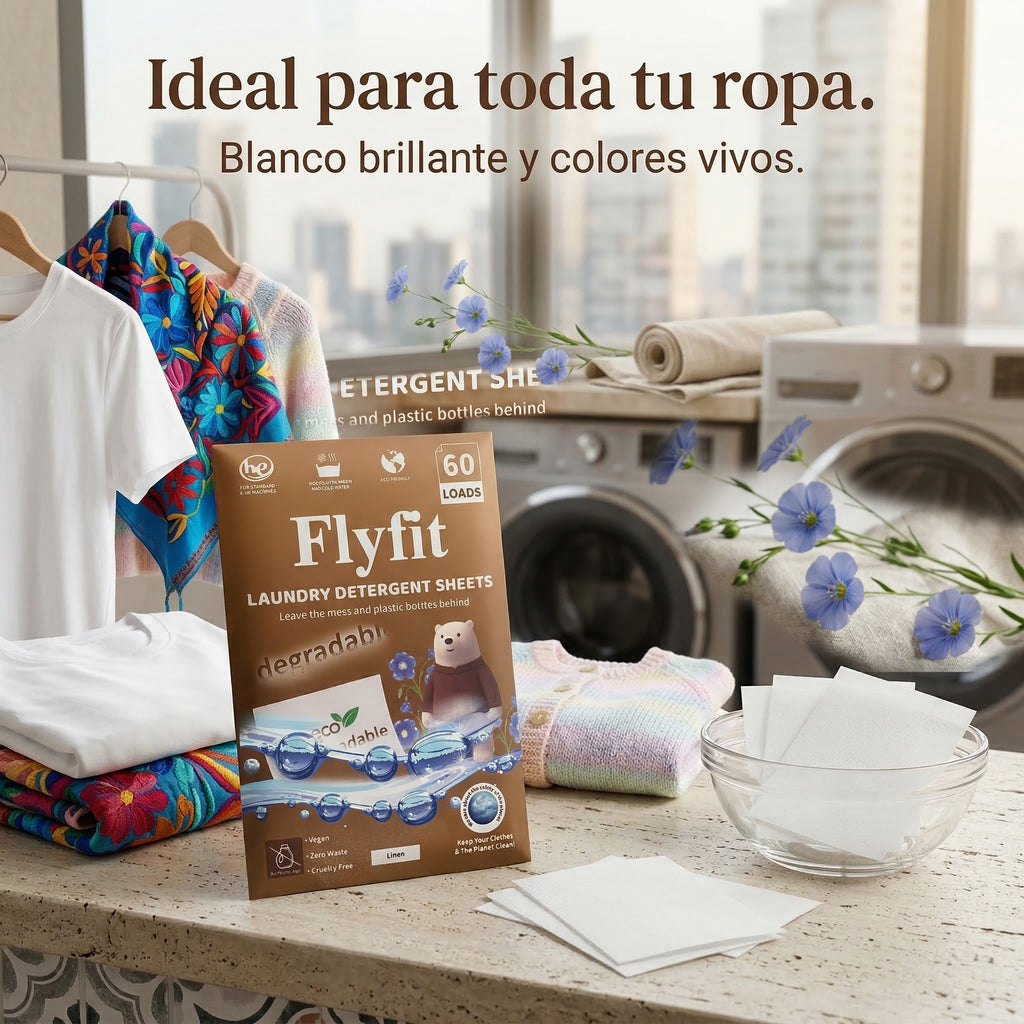 Detergente En Tiras Para Ropa Biodegradable 60 Sheet Lavadas