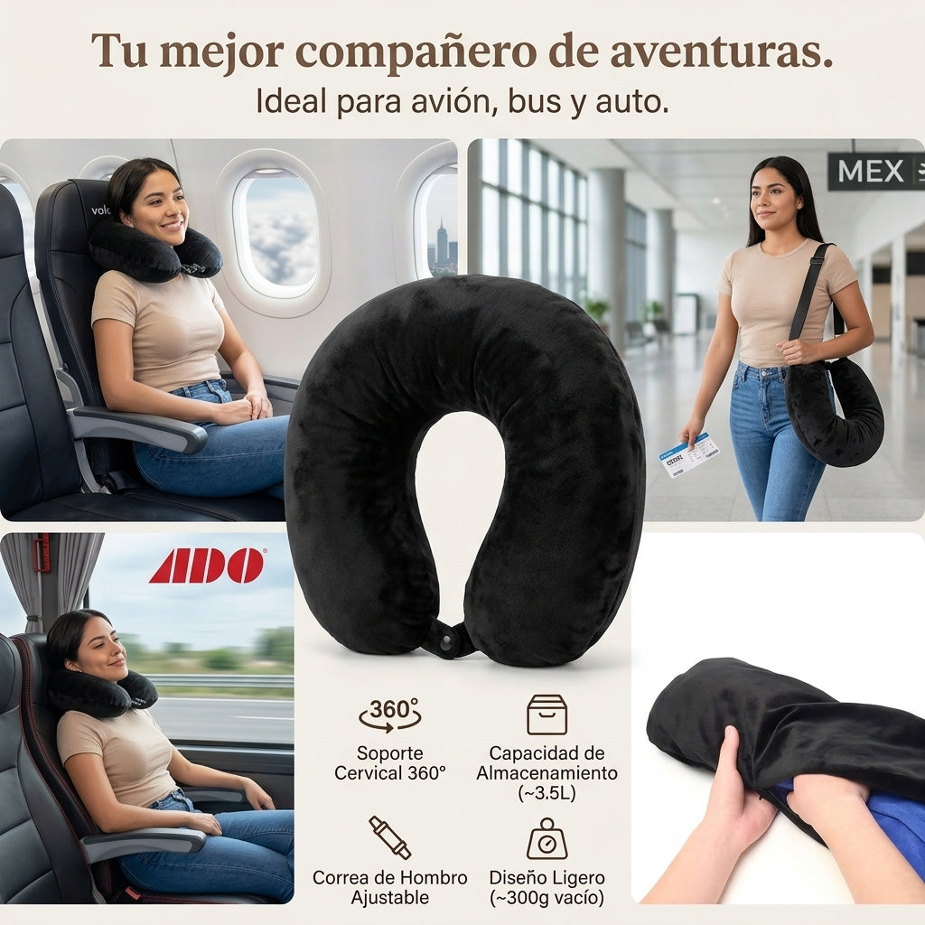 Almohadas De Viaje Algodón Rellenable Ahorra Equipaje