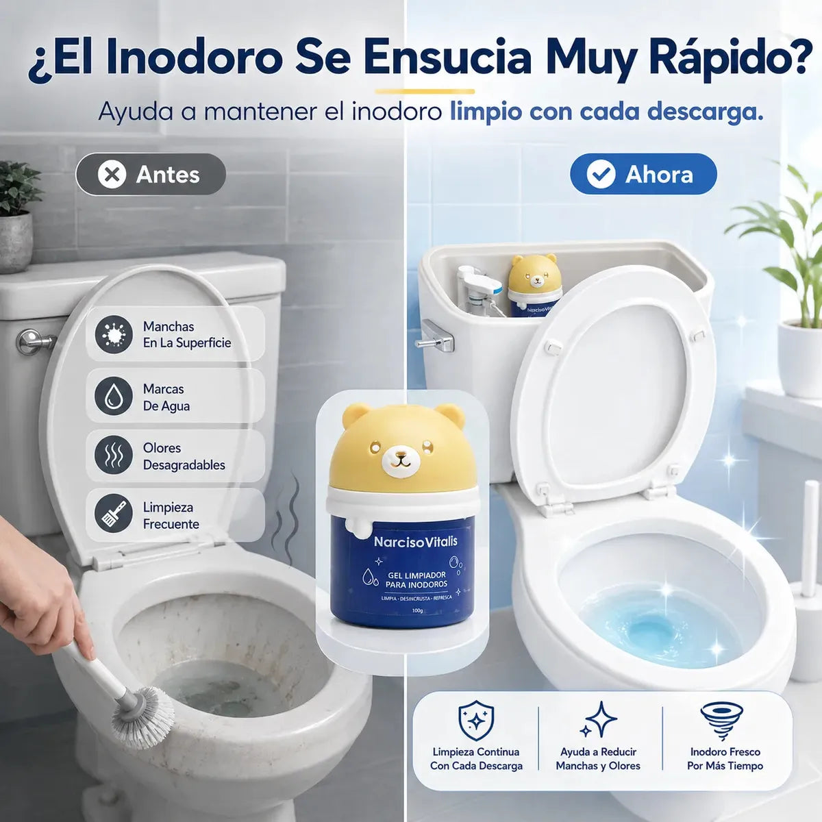 Gel Limpiador de Inodoro Anti-Sarro Floral 100g
