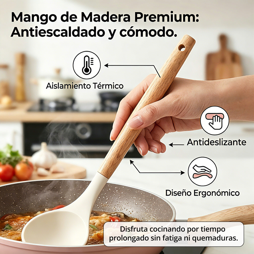 Set Utensilios En Latic Silicona Multifuncional Cocina X11