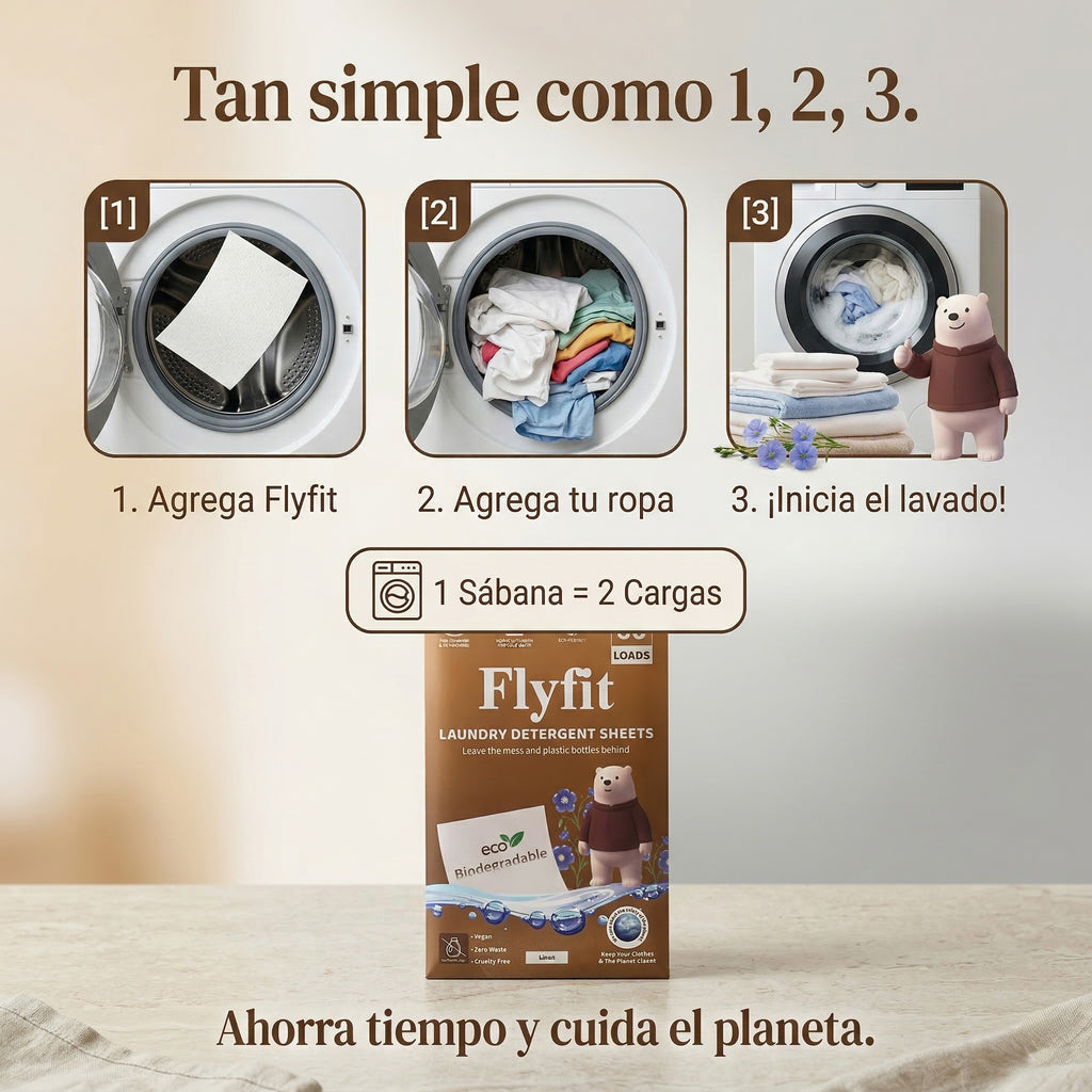 Detergente En Tiras Para Ropa Biodegradable 60 Sheet Lavadas