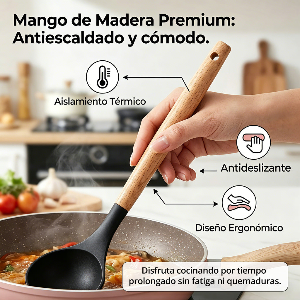 Set Utensilios En Latic Silicona Multifuncional Cocina X11