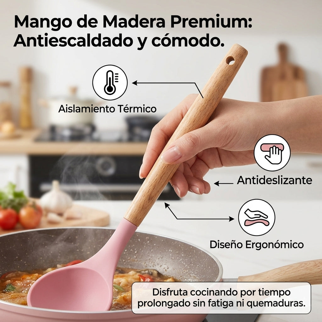 Set Utensilios En Latic Silicona Multifuncional Cocina X11