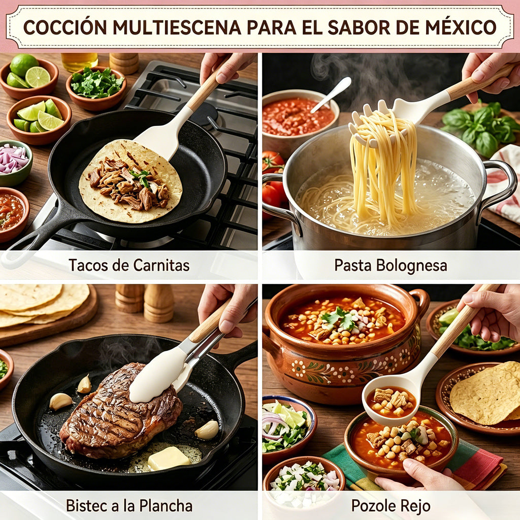 Set Utensilios En Latic Silicona Multifuncional Cocina X11