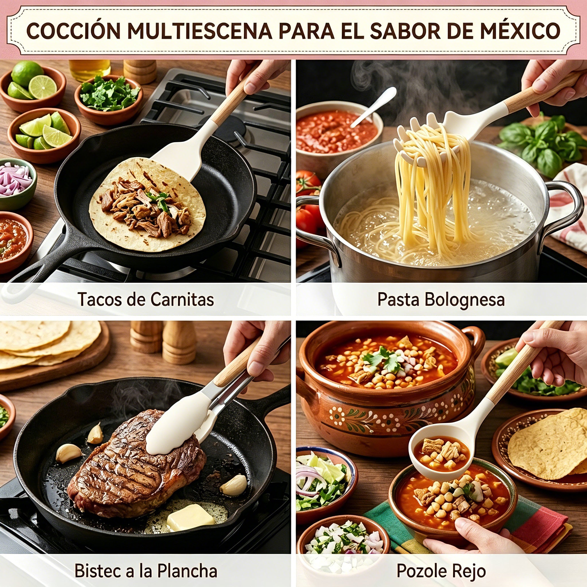 Set Utensilios En Latic Silicona Multifuncional Cocina X11