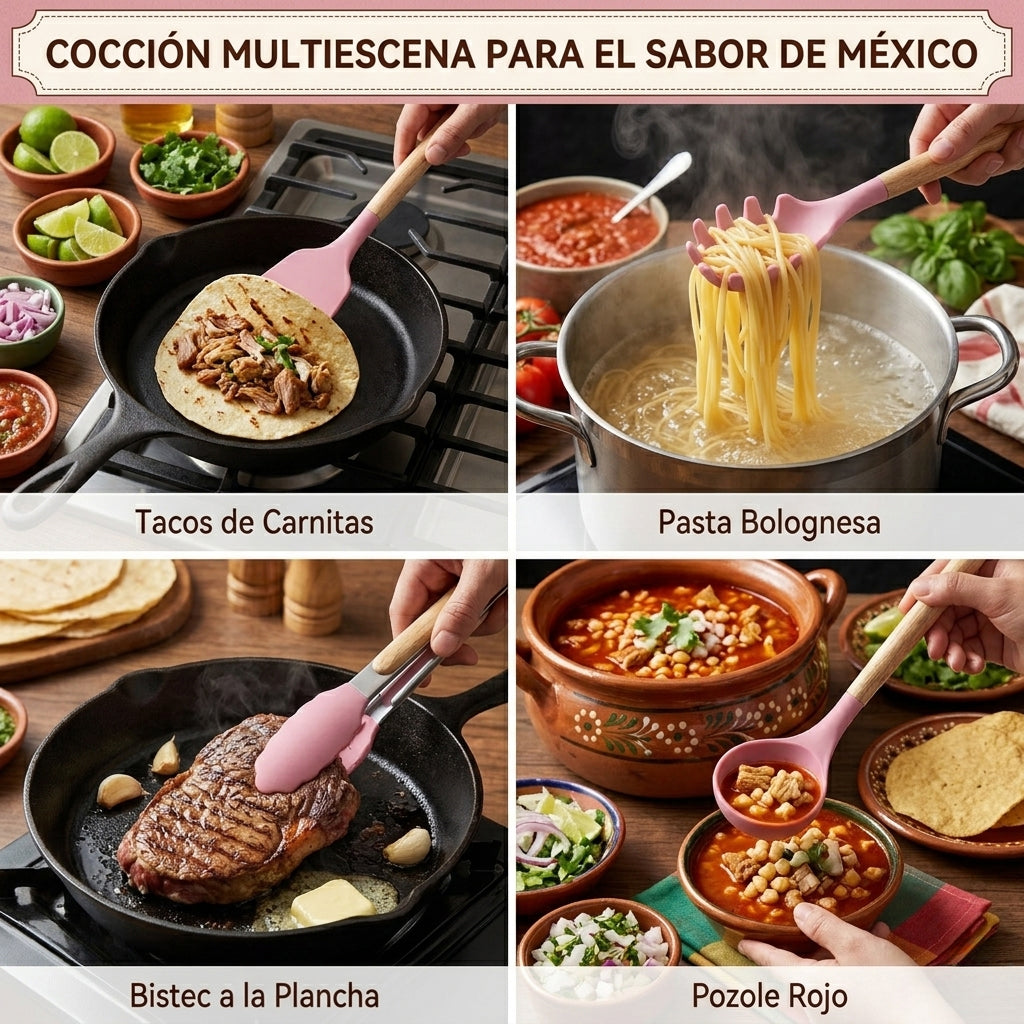 Set Utensilios En Latic Silicona Multifuncional Cocina X11