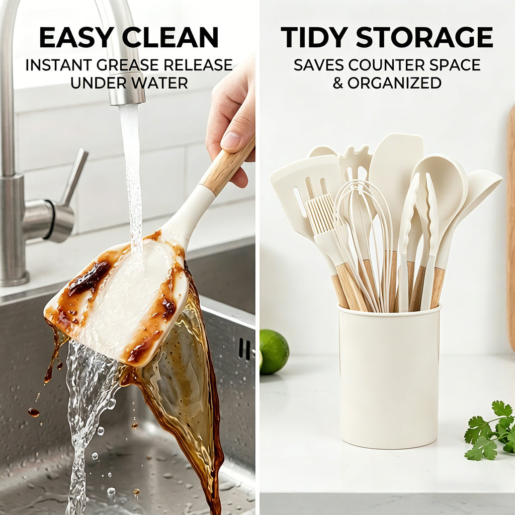 Set Utensilios En Latic Silicona Multifuncional Cocina X11
