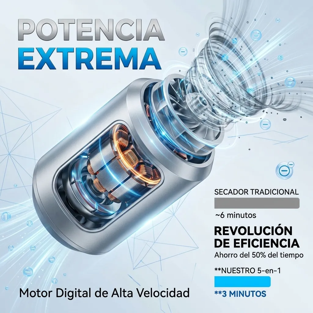 Secadora Iónica Profesional Latic 5 En 1 Para Cabello