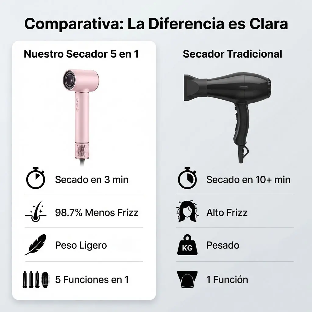 Secadora Iónica Profesional Latic 5 En 1 Para Cabello