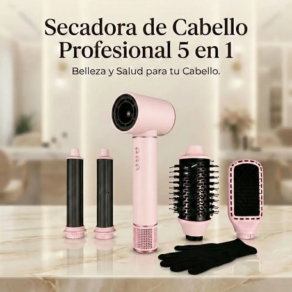 Secadora Iónica Profesional Latic 5 En 1 Para Cabello