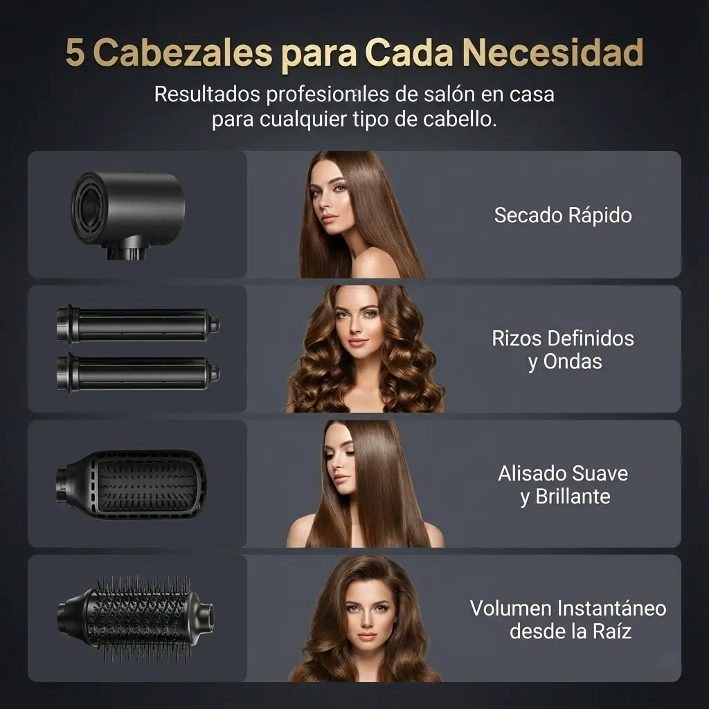 Secadora Iónica Profesional Latic 5 En 1 Para Cabello